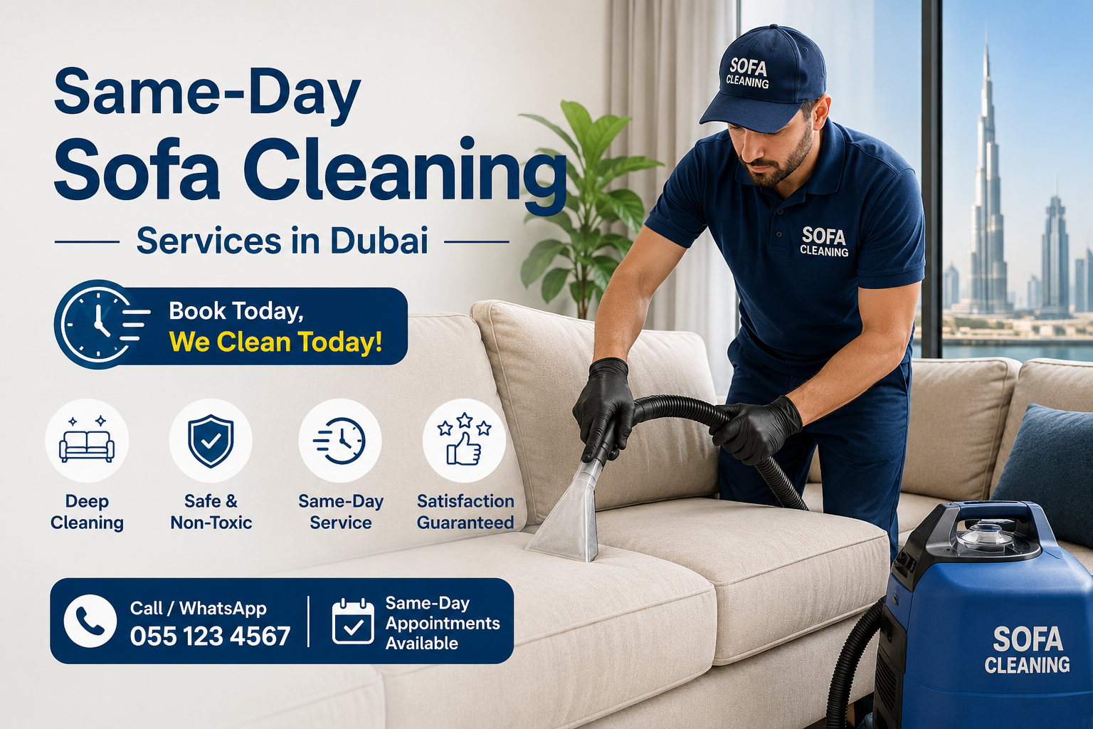 Same-Day Sofa Cleaning Services in Dubai